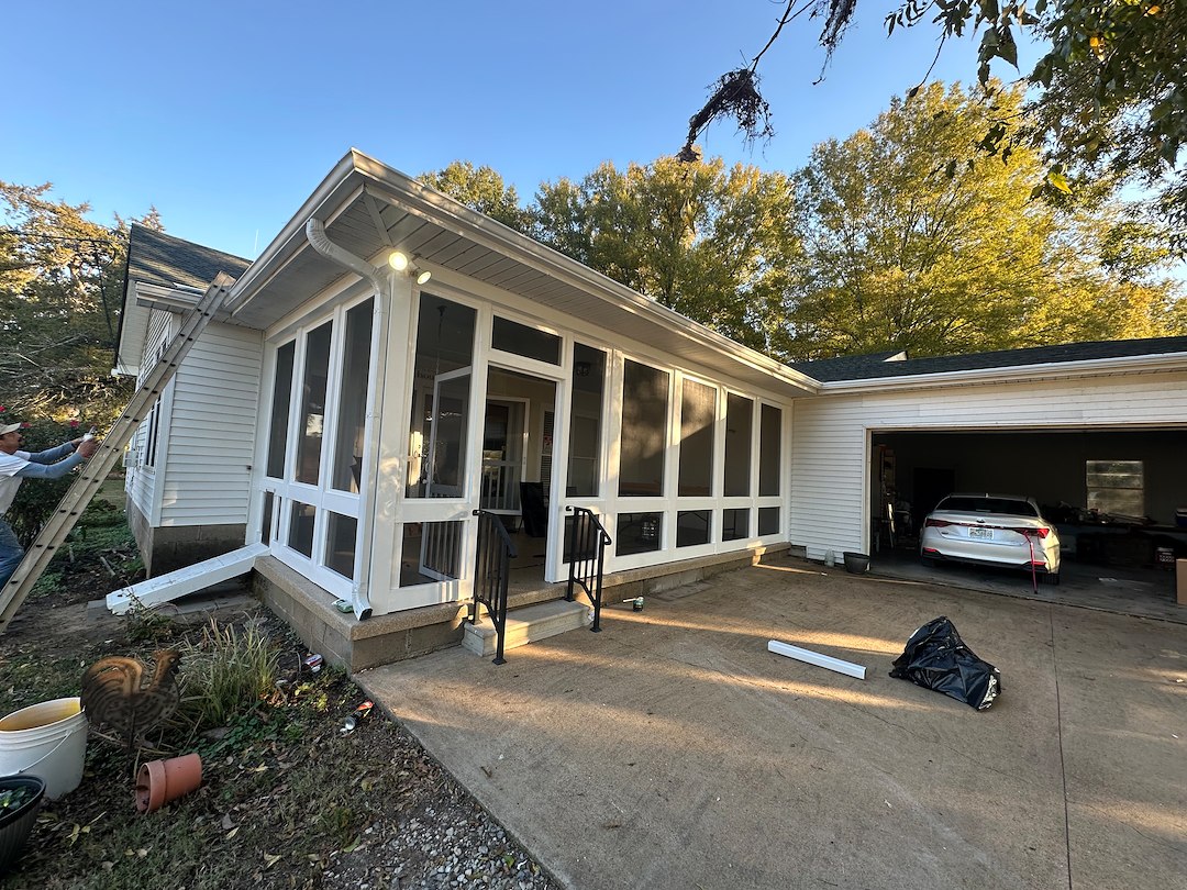 Open Porch Converted to a Custom Screened-in Porch Retreat in Arlington, TN 